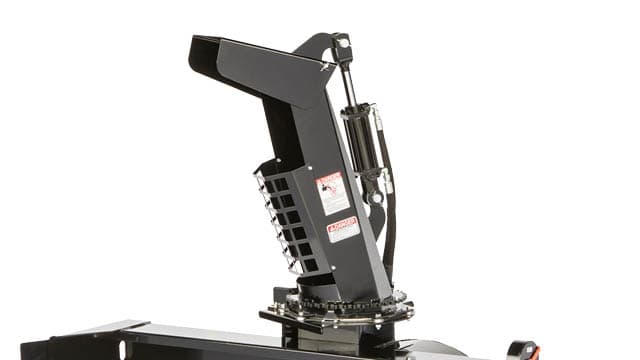 Rotation de la goulotte à commande hydraulique